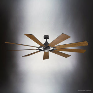 Urban Ambiance - Ceiling Fan - UKC90013 Americana Indoor / Outdoor Ceiling Fan, 16.5''H x 85''W x 85''Dep, Distressed Black Finish, Carrisden Collection - 