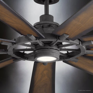 Urban Ambiance - Ceiling Fan - UKC90013 Americana Indoor / Outdoor Ceiling Fan, 16.5''H x 85''W x 85''Dep, Distressed Black Finish, Carrisden Collection - 