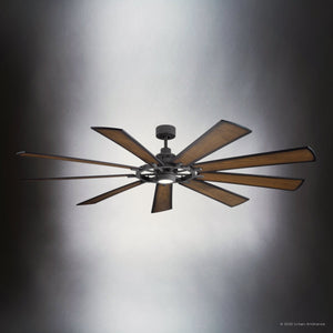 Urban Ambiance - Ceiling Fan - UKC90013 Americana Indoor / Outdoor Ceiling Fan, 16.5''H x 85''W x 85''Dep, Distressed Black Finish, Carrisden Collection - 