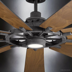 Urban Ambiance - Ceiling Fan - UKC90013 Americana Indoor / Outdoor Ceiling Fan, 16.5''H x 85''W x 85''Dep, Distressed Black Finish, Carrisden Collection - 