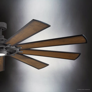 Urban Ambiance - Ceiling Fan - UKC90013 Americana Indoor / Outdoor Ceiling Fan, 16.5''H x 85''W x 85''Dep, Distressed Black Finish, Carrisden Collection - 