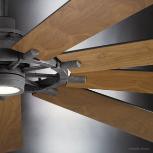 Urban Ambiance - Ceiling Fan - UKC90013 Americana Indoor / Outdoor Ceiling Fan, 16.5''H x 85''W x 85''Dep, Distressed Black Finish, Carrisden Collection - 