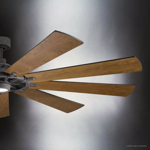 Urban Ambiance - Ceiling Fan - UKC90013 Americana Indoor / Outdoor Ceiling Fan, 16.5''H x 85''W x 85''Dep, Distressed Black Finish, Carrisden Collection - 