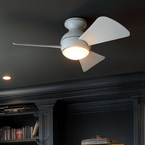 Urban Ambiance - Ceiling Fan - UKC90020 Contemporary Indoor / Outdoor Ceiling Fan, 11''H x 34''W x 34''Dep, Matte White Finish, Vionne Collection - 