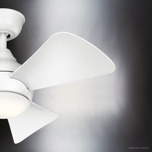 Urban Ambiance - Ceiling Fan - UKC90020 Contemporary Indoor / Outdoor Ceiling Fan, 11''H x 34''W x 34''Dep, Matte White Finish, Vionne Collection - 