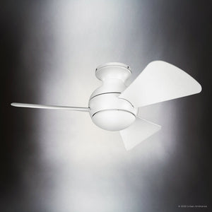 Urban Ambiance - Ceiling Fan - UKC90020 Contemporary Indoor / Outdoor Ceiling Fan, 11''H x 34''W x 34''Dep, Matte White Finish, Vionne Collection - 
