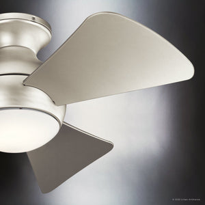 Urban Ambiance - Ceiling Fan - UKC90021 Contemporary Indoor / Outdoor Ceiling Fan, 11''H x 34''W x 34''Dep, Brushed Nickel Finish, Vionne Collection - 