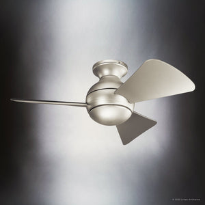 Urban Ambiance - Ceiling Fan - UKC90021 Contemporary Indoor / Outdoor Ceiling Fan, 11''H x 34''W x 34''Dep, Brushed Nickel Finish, Vionne Collection - 