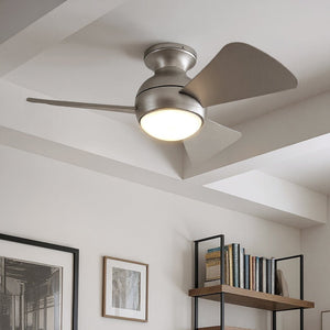 Urban Ambiance - Ceiling Fan - UKC90021 Contemporary Indoor / Outdoor Ceiling Fan, 11''H x 34''W x 34''Dep, Brushed Nickel Finish, Vionne Collection - 