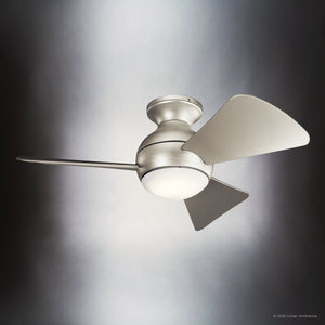 Urban Ambiance - Ceiling Fan - UKC90021 Contemporary Indoor / Outdoor Ceiling Fan, 11''H x 34''W x 34''Dep, Brushed Nickel Finish, Vionne Collection - 