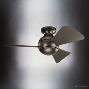 Urban Ambiance - Ceiling Fan - UKC90022 Contemporary Indoor / Outdoor Ceiling Fan, 11''H x 34''W x 34''Dep, Olde Bronze Finish, Vionne Collection - 