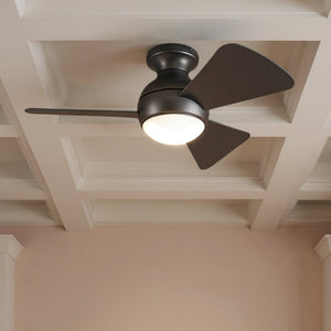 Urban Ambiance - Ceiling Fan - UKC90022 Contemporary Indoor / Outdoor Ceiling Fan, 11''H x 34''W x 34''Dep, Olde Bronze Finish, Vionne Collection - 