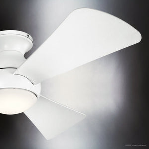 Urban Ambiance - Ceiling Fan - UKC90023 Contemporary Indoor / Outdoor Ceiling Fan, 11''H x 44''W x 44''Dep, Matte White Finish, Vionne Collection - 