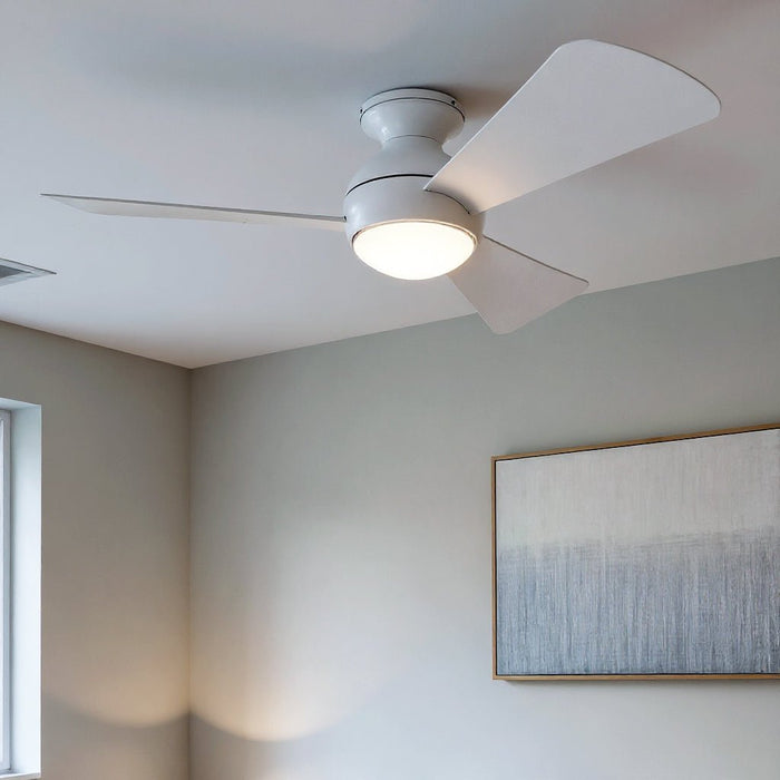 UKC90023 Contemporary Indoor / Outdoor Ceiling Fan, 11''H x 44''W x 44''Dep, Matte White Finish, Vionne Collection