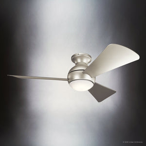 Urban Ambiance - Ceiling Fan - UKC90024 Contemporary Indoor / Outdoor Ceiling Fan, 11''H x 44''W x 44''Dep, Brushed Nickel Finish, Vionne Collection - 