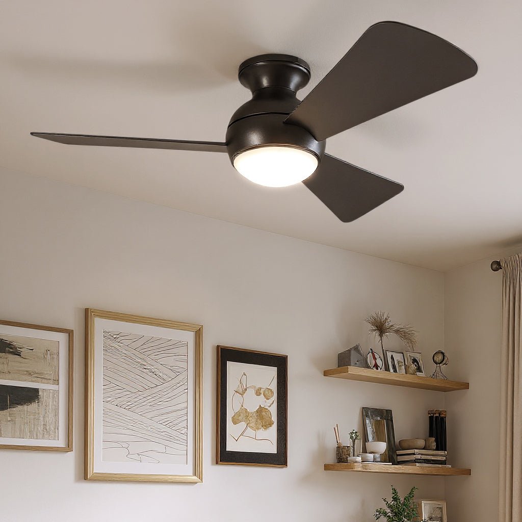 UKC90025 Contemporary Indoor / Outdoor Ceiling Fan, 11''H x 44''W x 44 ...