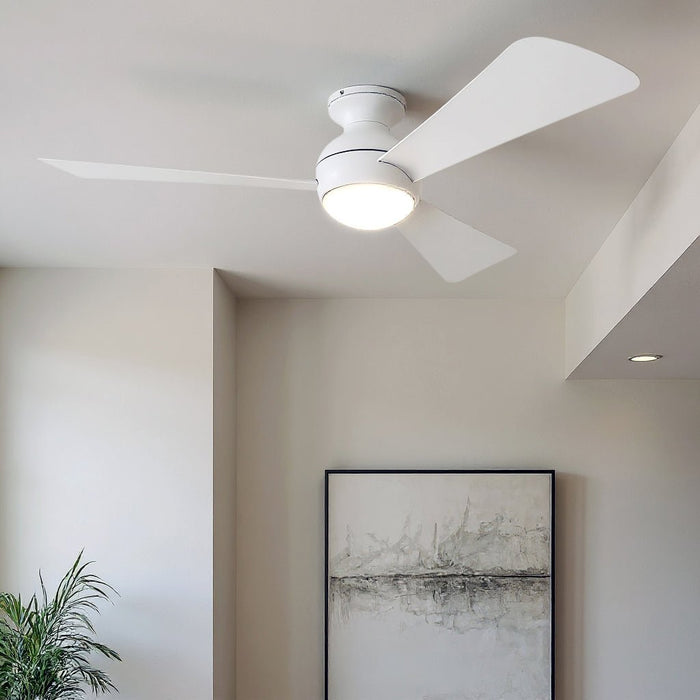 UKC90026 Contemporary Indoor / Outdoor Ceiling Fan, 11''H x 54''W x 54''Dep, Matte White Finish, Vionne Collection