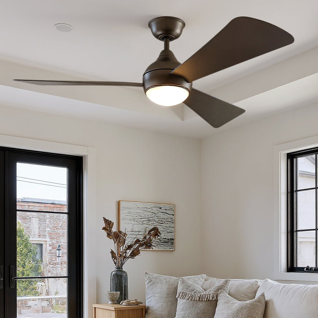 UKC90028 Contemporary Indoor / Outdoor Ceiling Fan, 11''H x 54''W x 54 ...