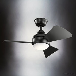 Urban Ambiance - Ceiling Fan - UKC90029 Contemporary Indoor / Outdoor Ceiling Fan, 11''H x 34''W x 34''Dep, Satin Black Finish, Vionne Collection - 