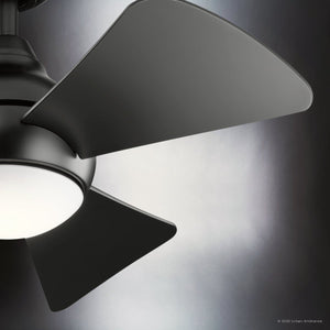 Urban Ambiance - Ceiling Fan - UKC90029 Contemporary Indoor / Outdoor Ceiling Fan, 11''H x 34''W x 34''Dep, Satin Black Finish, Vionne Collection - 