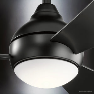 Urban Ambiance - Ceiling Fan - UKC90030 Contemporary Indoor / Outdoor Ceiling Fan, 11''H x 44''W x 44''Dep, Satin Black Finish, Vionne Collection - 