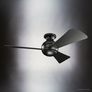 Urban Ambiance - Ceiling Fan - UKC90030 Contemporary Indoor / Outdoor Ceiling Fan, 11''H x 44''W x 44''Dep, Satin Black Finish, Vionne Collection - 