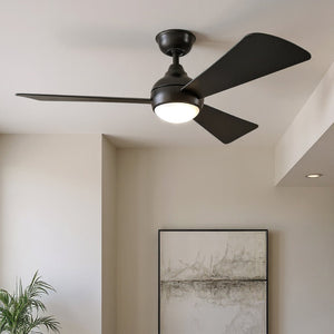 Urban Ambiance - Ceiling Fan - UKC90031 Contemporary Indoor / Outdoor Ceiling Fan, 11''H x 54''W x 54''Dep, Satin Black Finish, Vionne Collection - 