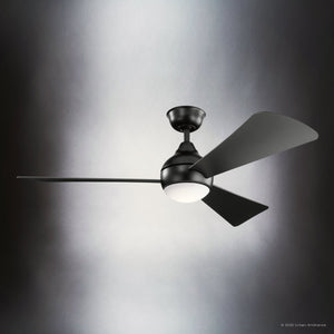 Urban Ambiance - Ceiling Fan - UKC90031 Contemporary Indoor / Outdoor Ceiling Fan, 11''H x 54''W x 54''Dep, Satin Black Finish, Vionne Collection - 