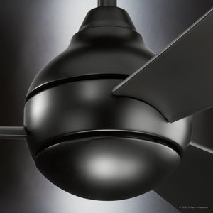 Urban Ambiance - Ceiling Fan - UKC90031 Contemporary Indoor / Outdoor Ceiling Fan, 11''H x 54''W x 54''Dep, Satin Black Finish, Vionne Collection - 