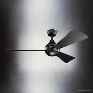 Urban Ambiance - Ceiling Fan - UKC90031 Contemporary Indoor / Outdoor Ceiling Fan, 11''H x 54''W x 54''Dep, Satin Black Finish, Vionne Collection - 
