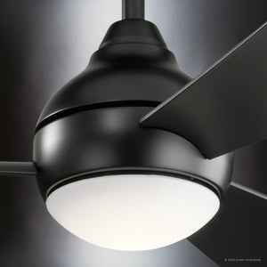 Urban Ambiance - Ceiling Fan - UKC90031 Contemporary Indoor / Outdoor Ceiling Fan, 11''H x 54''W x 54''Dep, Satin Black Finish, Vionne Collection - 