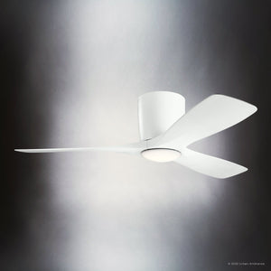 Urban Ambiance - Ceiling Fan - UKC90040 Contemporary Indoor Ceiling Fan, 10.5''H x 48''W x 48''Dep, Matte White Finish, Isalyn Collection - 
