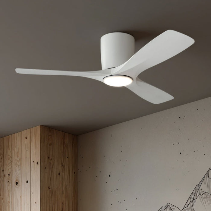 UKC90040 Contemporary Indoor Ceiling Fan, 10.5''H x 48''W x 48''Dep, Matte White Finish, Isalyn Collection