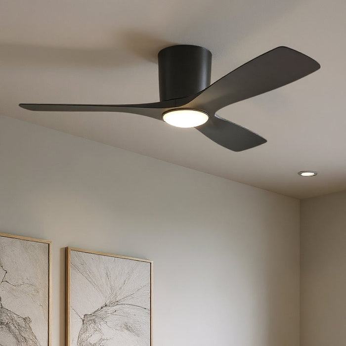 UKC90042 Contemporary Indoor Ceiling Fan, 10.5''H x 48''W x 48''Dep, Satin Black Finish, Isalyn Collection