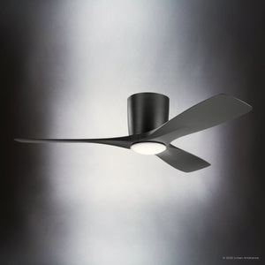 Urban Ambiance - Ceiling Fan - UKC90042 Contemporary Indoor Ceiling Fan, 10.5''H x 48''W x 48''Dep, Satin Black Finish, Isalyn Collection - 