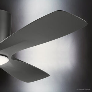 Urban Ambiance - Ceiling Fan - UKC90042 Contemporary Indoor Ceiling Fan, 10.5''H x 48''W x 48''Dep, Satin Black Finish, Isalyn Collection - 