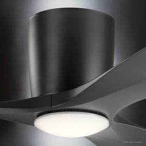 Urban Ambiance - Ceiling Fan - UKC90042 Contemporary Indoor Ceiling Fan, 10.5''H x 48''W x 48''Dep, Satin Black Finish, Isalyn Collection - 