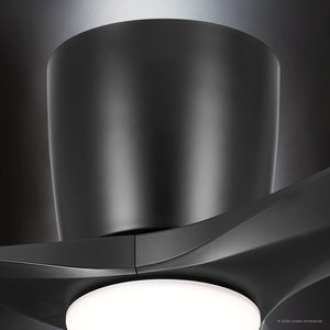 Urban Ambiance - Ceiling Fan - UKC90044 Contemporary Indoor Ceiling Fan, 10.5''H x 54''W x 54''Dep, Satin Black Finish, Isalyn Collection - 