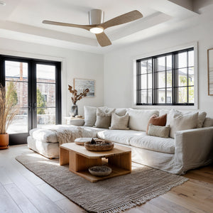 Urban Ambiance - Ceiling Fan - UKC90045 Contemporary Indoor Ceiling Fan, 10.5''H x 54''W x 54''Dep, Brushed Nickel Finish, Isalyn Collection - 