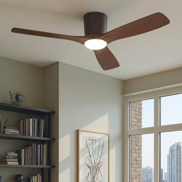 UKC90047 Contemporary Indoor Ceiling Fan, 10.5''H x 54''W x 54''Dep, Satin Natural Bronze Finish, Isalyn Collection