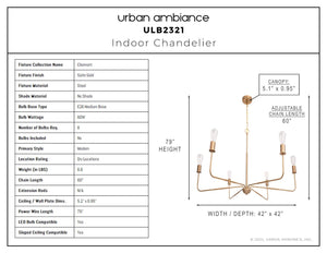 Urban Ambiance - Chandelier - ULB2321 Modern Indoor Chandelier, 42