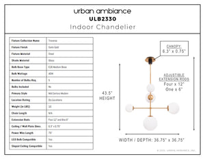 Urban Ambiance - Chandelier - ULB2330 Mid Century Modern Indoor Chandelier, 36.75