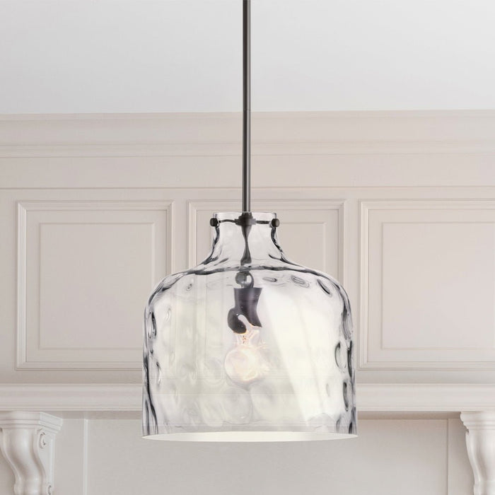 ULB2340 Farmhouse Indoor Pendant, 11.38"W x 11.38"D x 71"H, Matte Black Finish, Wolfeboro Collection