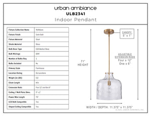 Urban Ambiance - Pendant - ULB2341 Farmhouse Indoor Pendant, 11.38