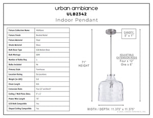Urban Ambiance - Pendant - ULB2342 Farmhouse Indoor Pendant, 11.38