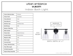 Urban Ambiance - Bath Light - ULB2371 Modern Farmhouse Indoor Bath Light, 24