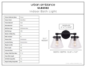 Urban Ambiance - Bath Light - ULB2382 Contemporary Indoor Bath Light, 15.25
