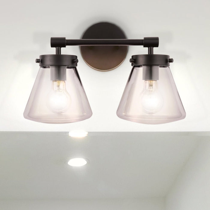 ULB2382 Contemporary Indoor Bath Light, 15.25"W x 7.67"D x 10.1"H, Matte Black Finish, Havasu Collection