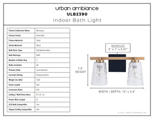 Urban Ambiance - Bath Light - ULB2390 Luxe Industrial Indoor Bath Light, 15