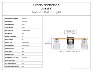 Urban Ambiance - Bath Light - ULB2391 Luxe Industrial Indoor Bath Light, 22.8